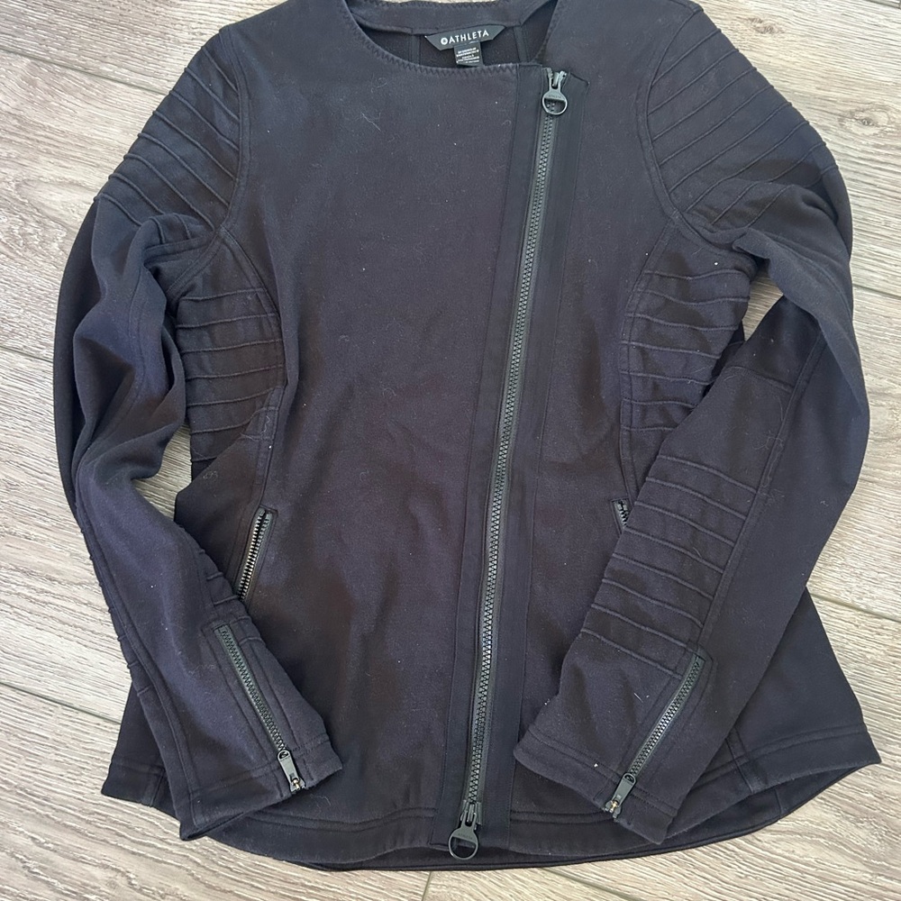 Athleta Women's Black Moto Zip Jacket-M